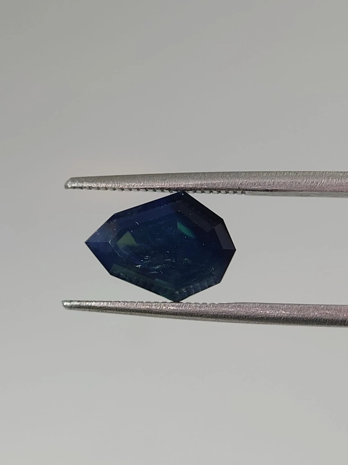 3.27ct Natural Opalescent Blue Sapphire Shield Cut from Nigeria — view 3